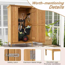 Load image into Gallery viewer, COSTWAY Outdoor Storage Cabinet 5 × 3 FT Wooden Garden Shed w/Asphalt Roof
