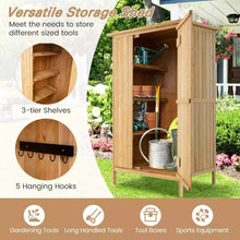 Load image into Gallery viewer, COSTWAY Outdoor Storage Cabinet 5 × 3 FT Wooden Garden Shed w/Asphalt Roof
