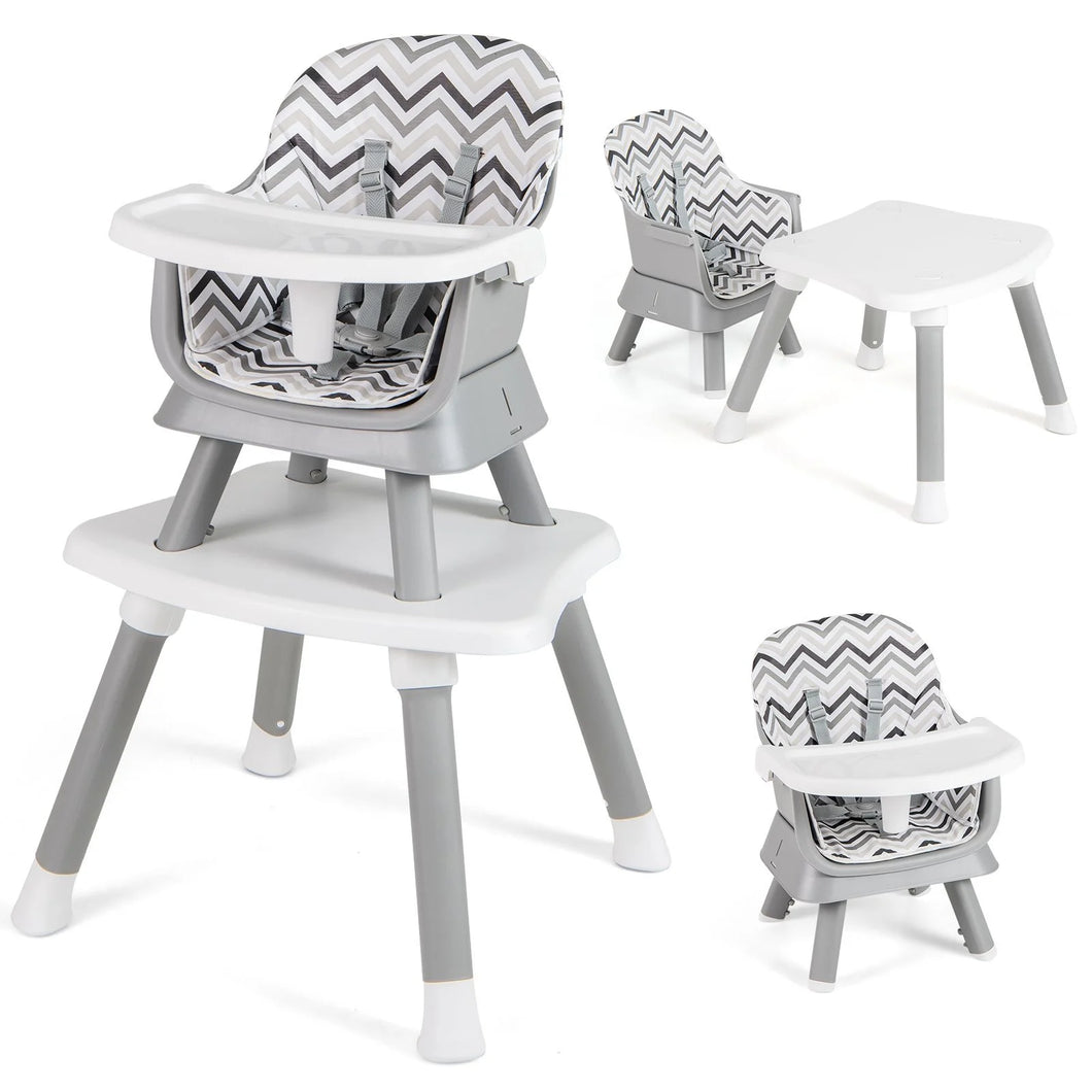 6-in-1 Baby High Chair with 5-Point Harness and Removable Tray