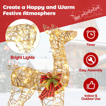 Load image into Gallery viewer, 2-Piece Reindeer Family Set with 230 LED Lights and Ground Stakes
