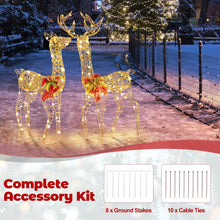 Load image into Gallery viewer, 2-Piece Reindeer Family Set with 230 LED Lights and Ground Stakes
