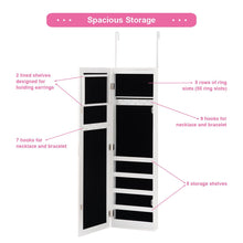 Load image into Gallery viewer, LED Lights Wall Door Mounted Jewelry Cabinet with Full Length Mirror
