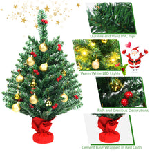 Load image into Gallery viewer, 2FT PVC Artificial Christmas Tree Tabletop Festival Xmas Decoration w/LED Lights
